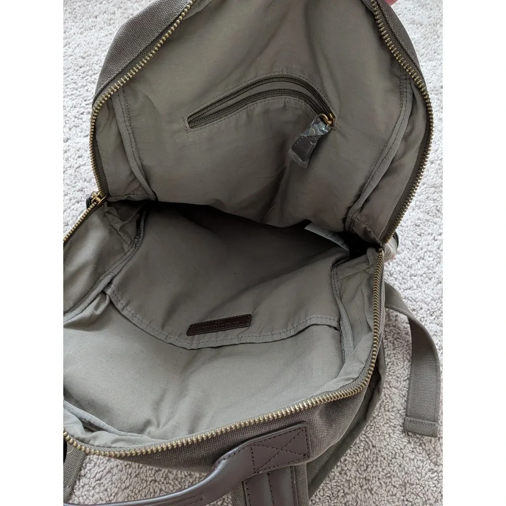 Banana Republic Waxed Canvas Backpack Brown Leather NWT Safari Military Utility